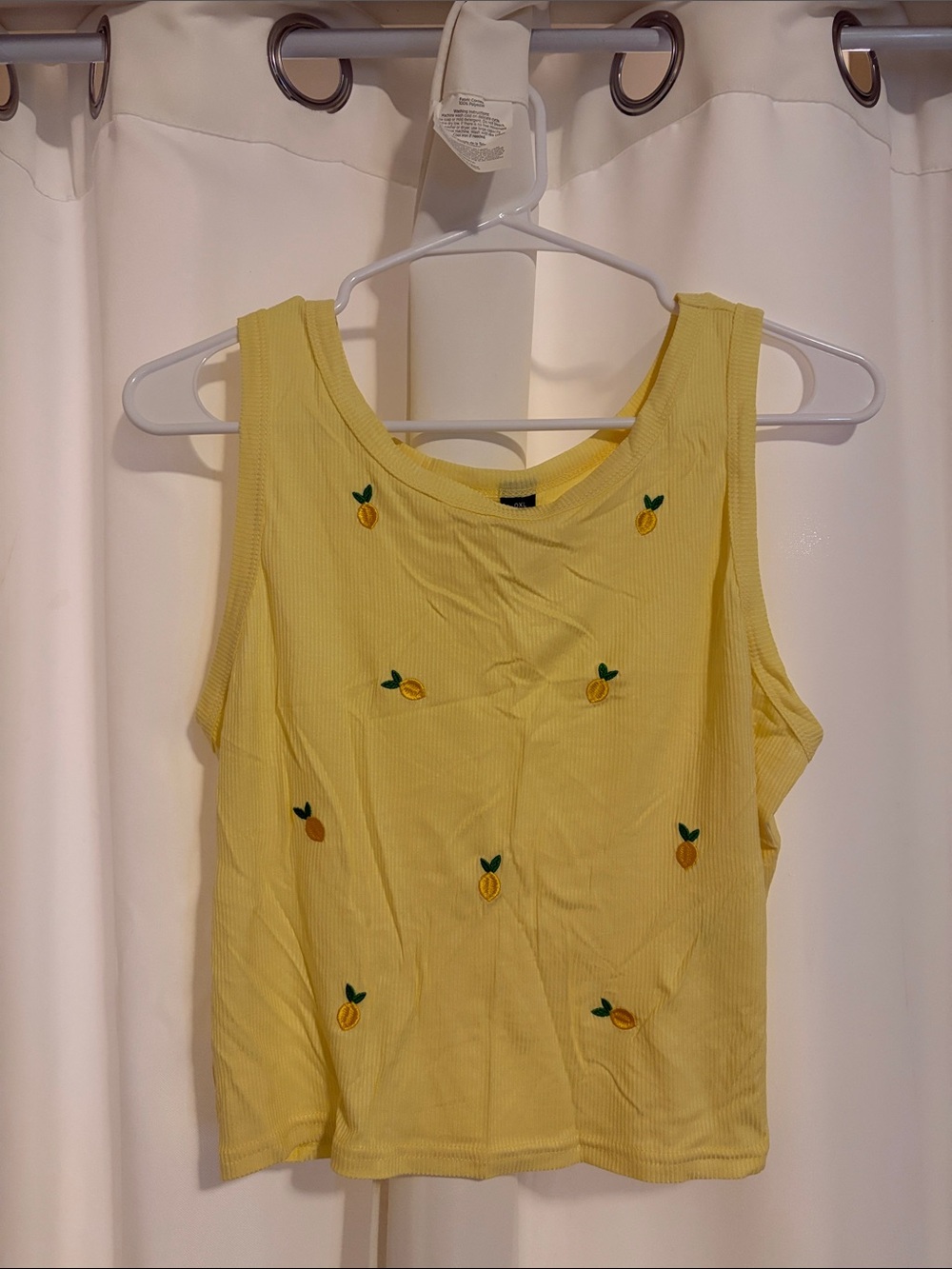 Yellow Embroidered Lemon Tank Top - Women